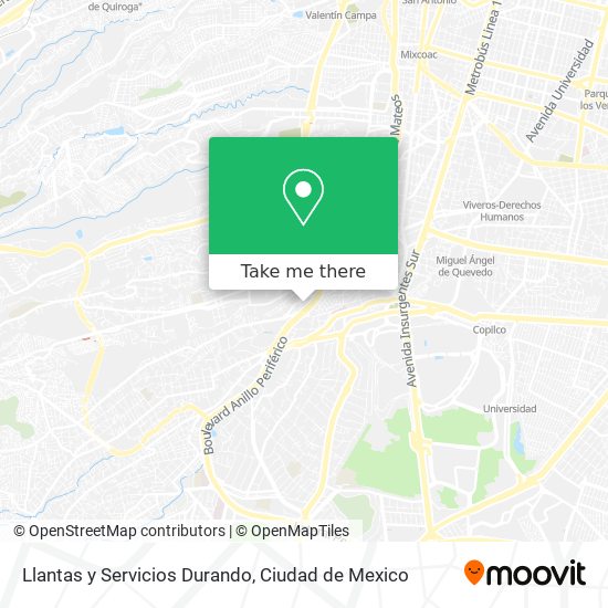 Mapa de Llantas y Servicios Durando