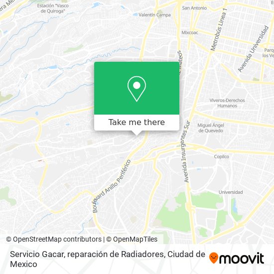 Servicio Gacar, reparación de Radiadores map