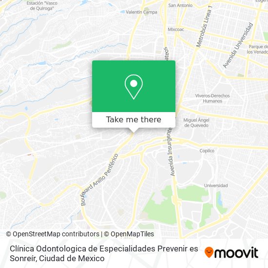 Clínica Odontologica de Especialidades Prevenir es Sonreír map