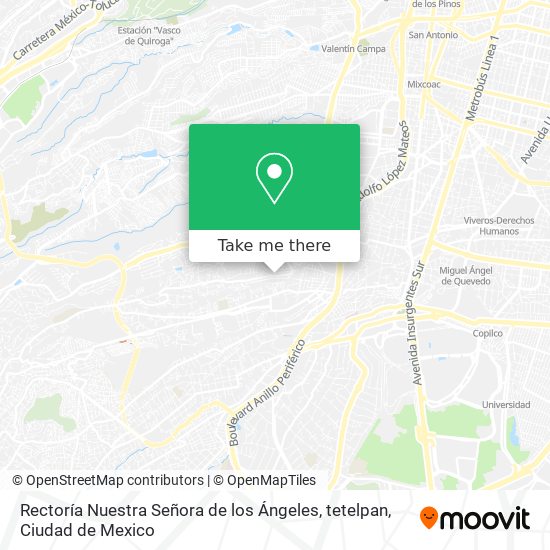 Mapa de Rectoría Nuestra Señora de los Ángeles, tetelpan