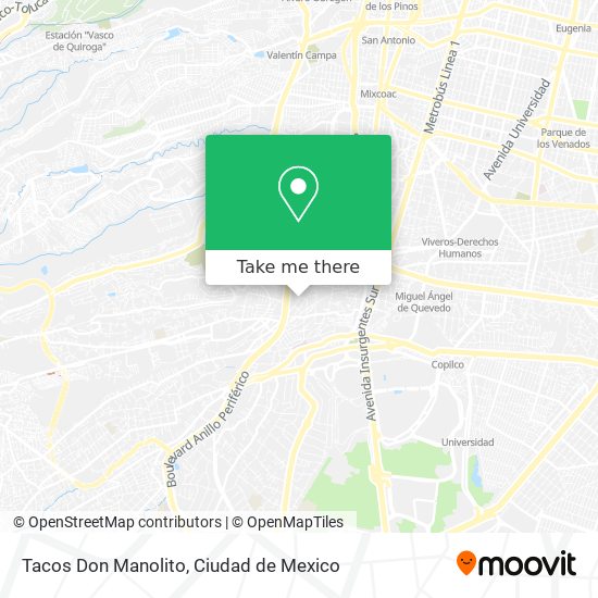 Mapa de Tacos Don Manolito