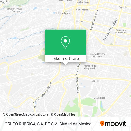 GRUPO RUBRICA, S.A. DE C.V. map