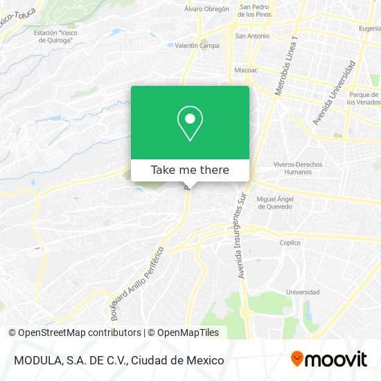 MODULA, S.A. DE C.V. map