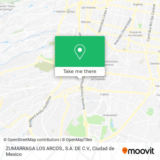 ZUMARRAGA LOS ARCOS., S.A. DE C.V. map