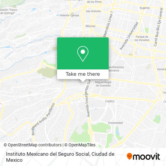 Mapa de Instituto Mexicano del Seguro Social