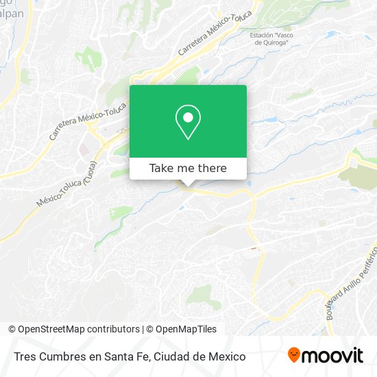 Tres Cumbres en Santa Fe map