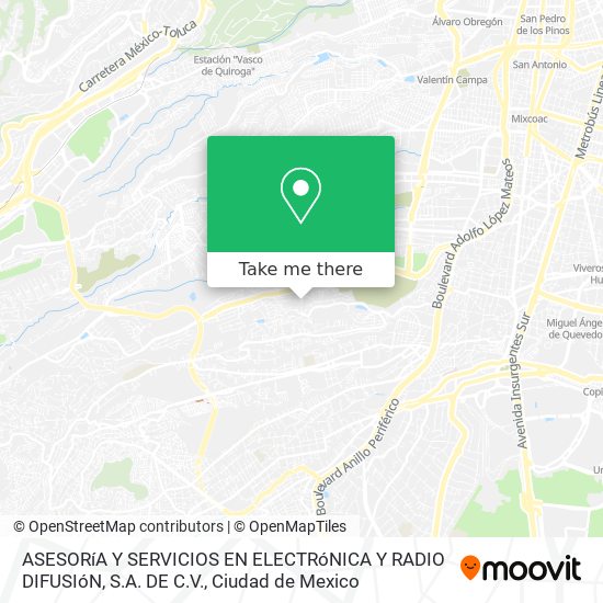 ASESORíA Y SERVICIOS EN ELECTRóNICA Y RADIO DIFUSIóN, S.A. DE C.V. map