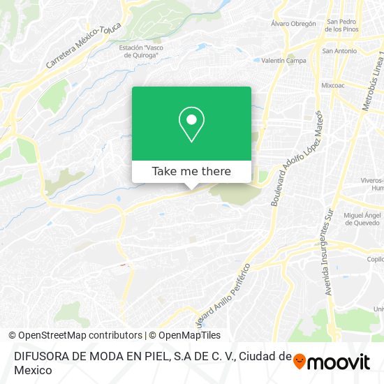 Mapa de DIFUSORA DE MODA EN PIEL, S.A DE C. V.