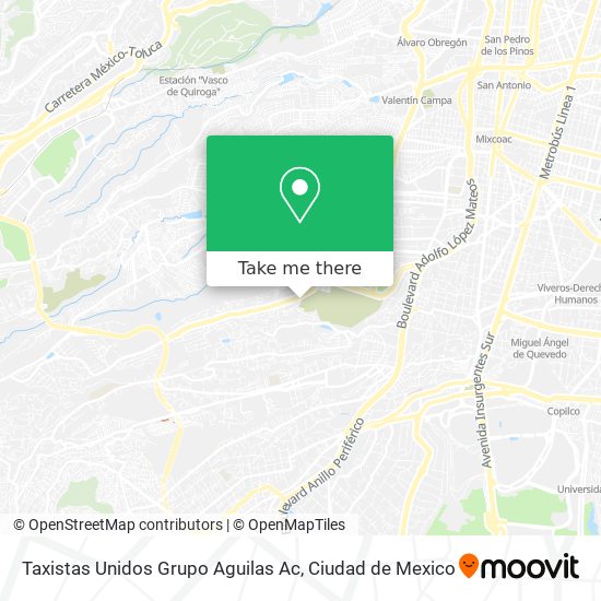 Mapa de Taxistas Unidos Grupo Aguilas Ac