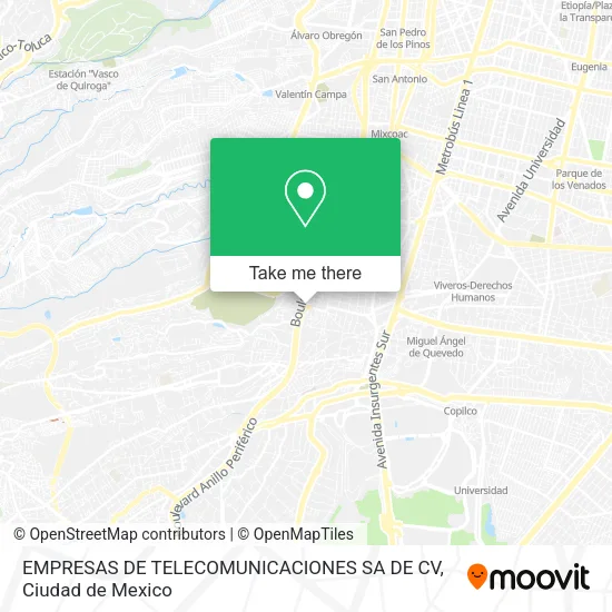 EMPRESAS DE TELECOMUNICACIONES SA DE CV map