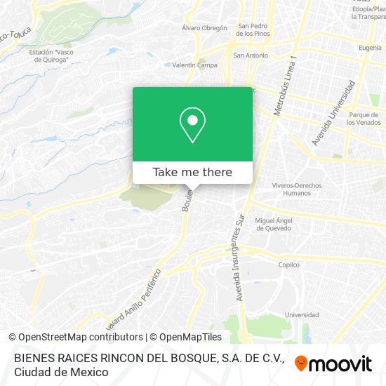 BIENES RAICES RINCON DEL BOSQUE, S.A. DE C.V. map