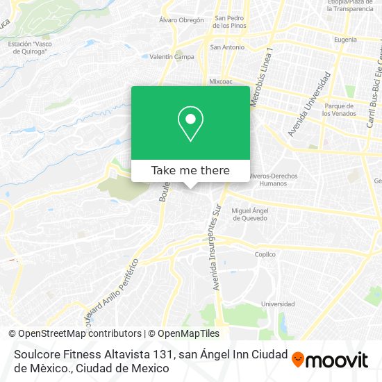 Soulcore Fitness Altavista 131, san Ángel Inn Ciudad de Mèxico. map