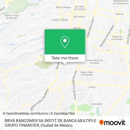 BBVA BANCOMER SA INSTIT DE BANCA MULTIPLE GRUPO FINANCIER map