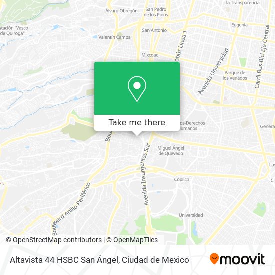 Altavista 44 HSBC San Ángel map