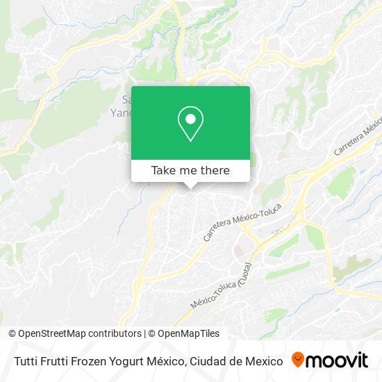 Mapa de Tutti Frutti Frozen Yogurt México
