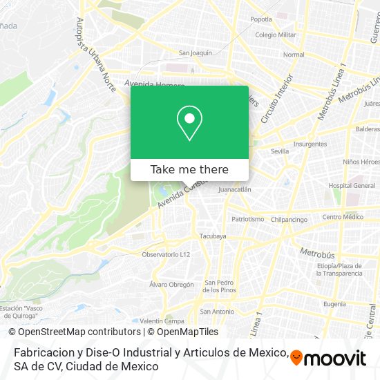 Mapa de Fabricacion y Dise-O Industrial y Articulos de Mexico, SA de CV