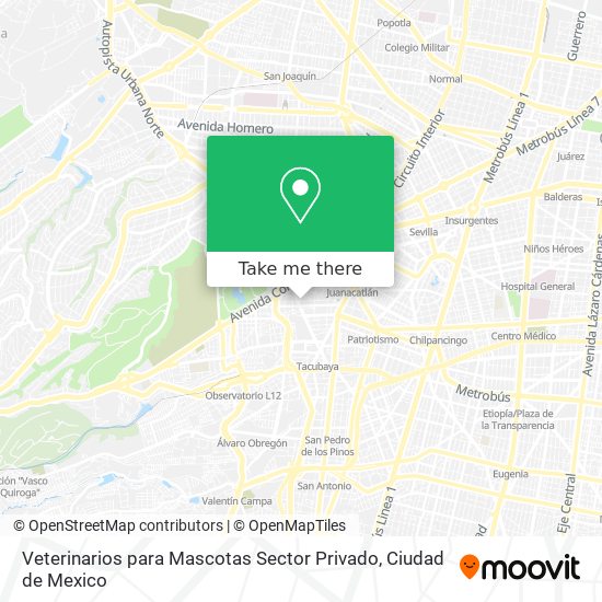 Veterinarios para Mascotas Sector Privado map