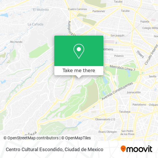 Mapa de Centro Cultural Escondido