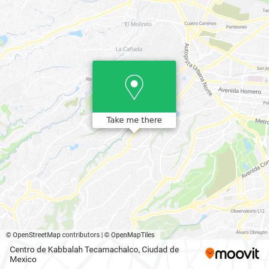 Mapa de Centro de Kabbalah Tecamachalco