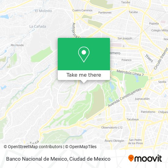 Mapa de Banco Nacional de Mexico