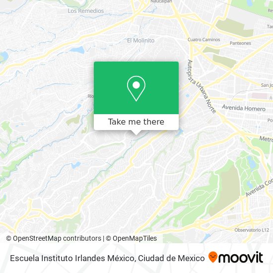 Mapa de Escuela Instituto Irlandes México