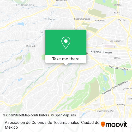 Asociacion de Colonos de Tecamachalco map