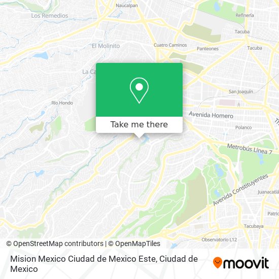 Mision Mexico Ciudad de Mexico Este map