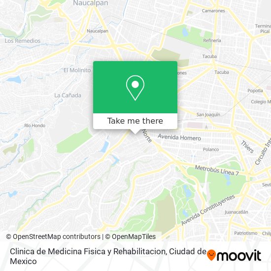 Clinica de Medicina Fisica y Rehabilitacion map
