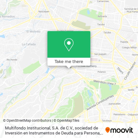 Multifondo Institucional, S.A. de C.V., sociedad de Inversión en Instrumentos de Deuda para Persona map