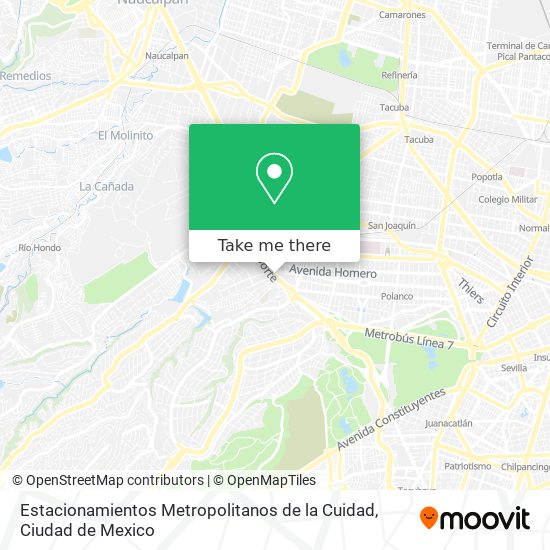 Estacionamientos Metropolitanos de la Cuidad map