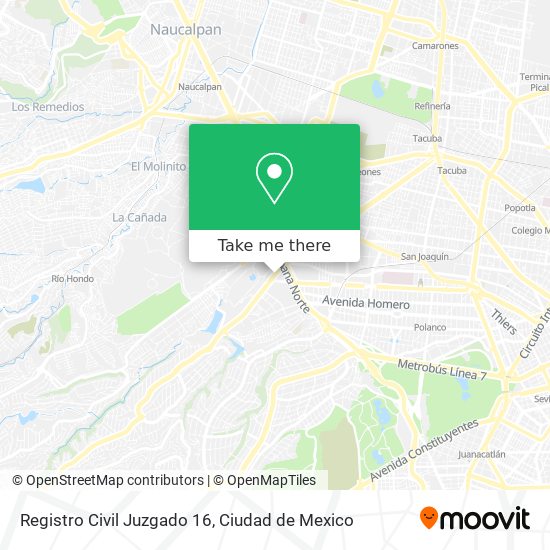 Mapa de Registro Civil Juzgado 16