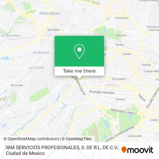 Mapa de IBM SERVICIOS PROFESIONALES, S. DE R.L. DE C.V.