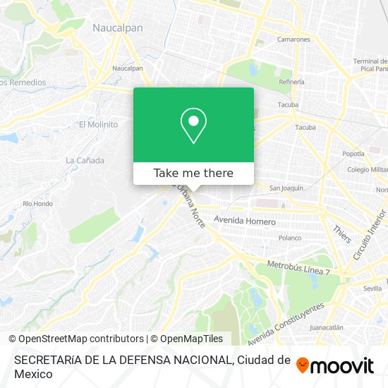 Mapa de SECRETARíA DE LA DEFENSA NACIONAL