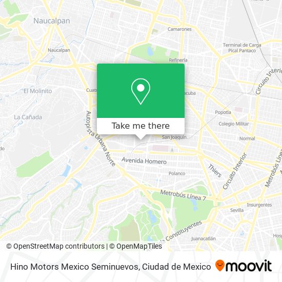 Mapa de Hino Motors Mexico Seminuevos