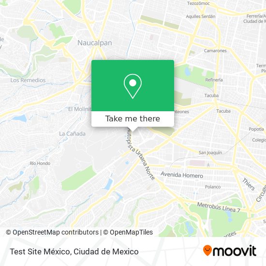 Test Site México map