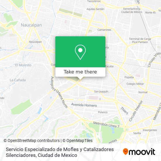 Mapa de Servicio Especializado de Mofles y Catalizadores Silenciadores