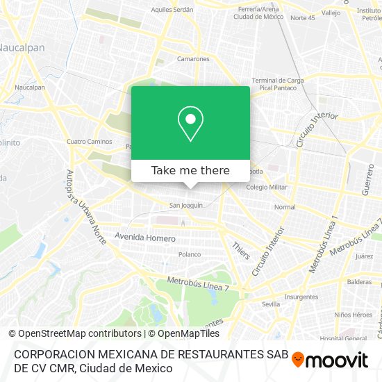 Mapa de CORPORACION MEXICANA DE RESTAURANTES SAB DE CV CMR