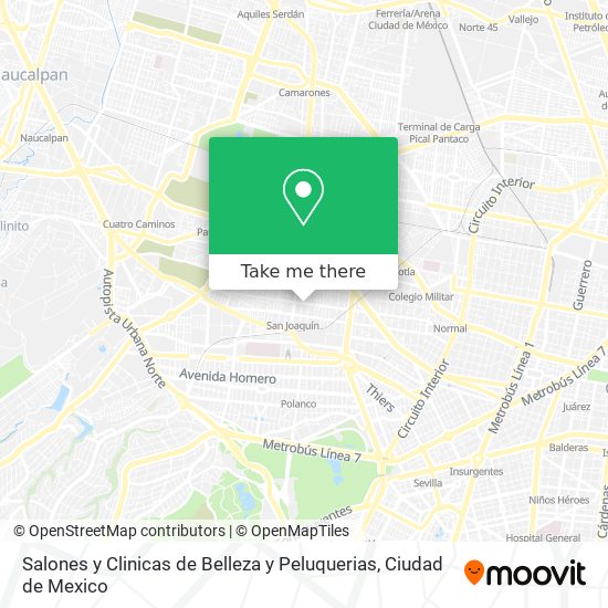 Salones y Clinicas de Belleza y Peluquerias map