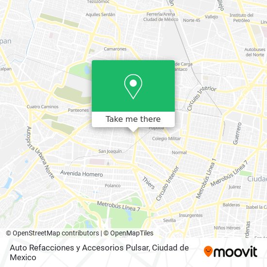 Auto Refacciones y Accesorios Pulsar map