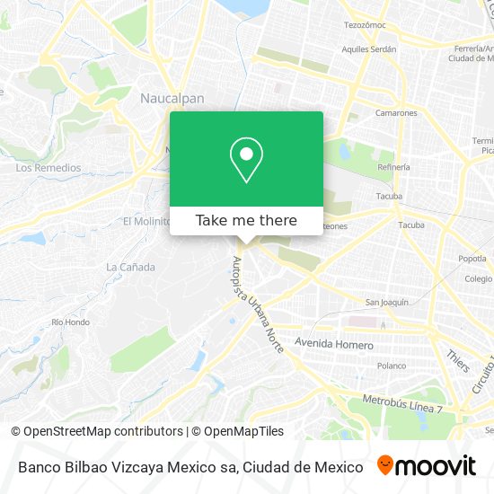 Banco Bilbao Vizcaya Mexico sa map