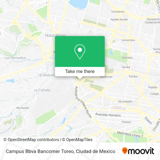 Campus Bbva Bancomer Toreo map