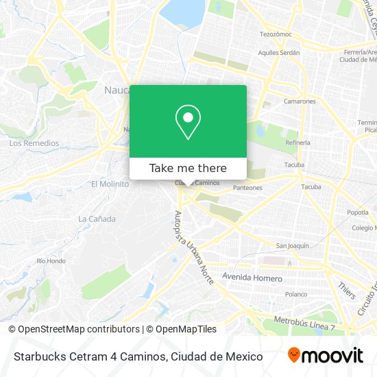 Starbucks Cetram 4 Caminos map