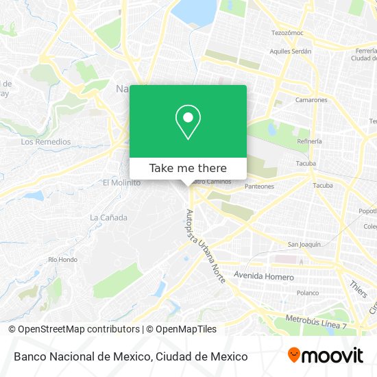 Mapa de Banco Nacional de Mexico