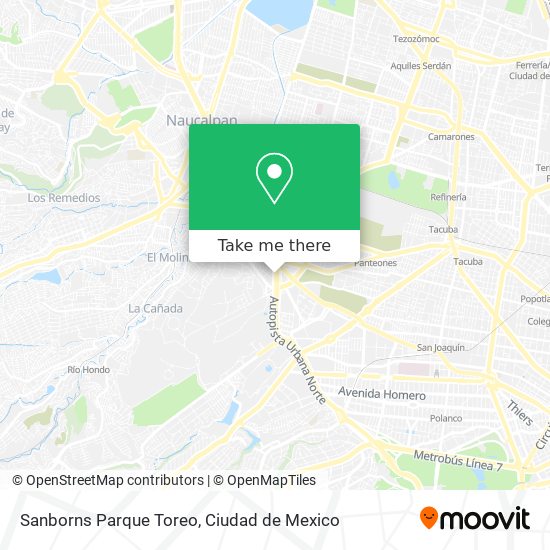 Sanborns Parque Toreo map