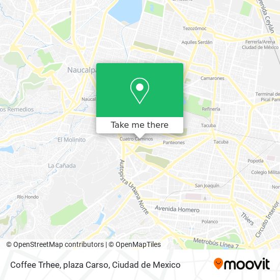 Coffee Trhee, plaza Carso map