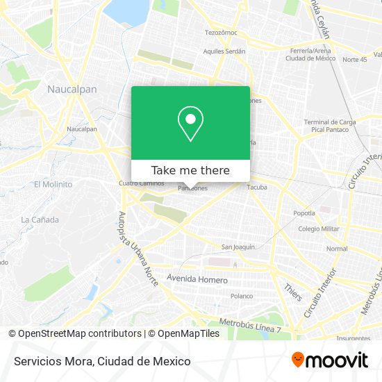 Servicios Mora map