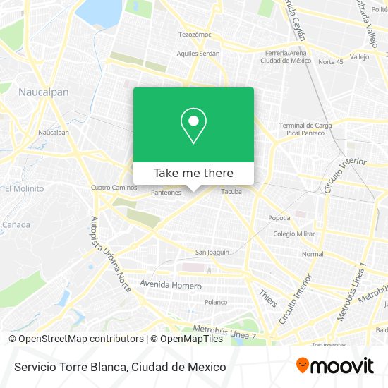 Servicio Torre Blanca map