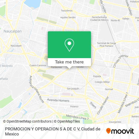 Mapa de PROMOCION Y OPERACION S A DE C V