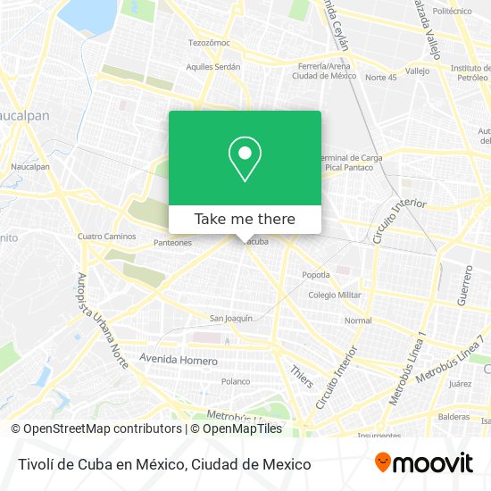 Tivolí de Cuba en México map