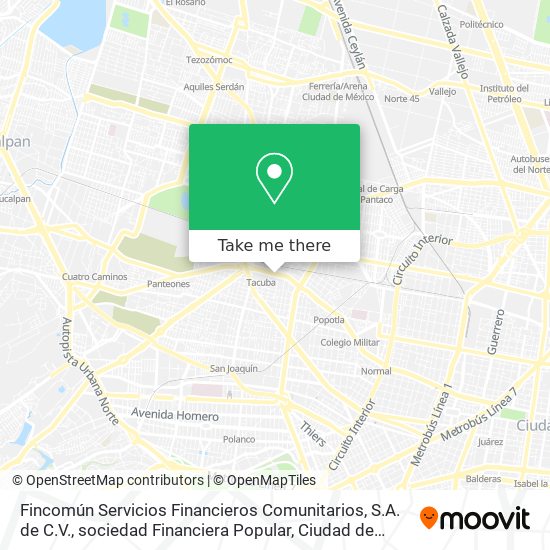 Mapa de Fincomún Servicios Financieros Comunitarios, S.A. de C.V., sociedad Financiera Popular